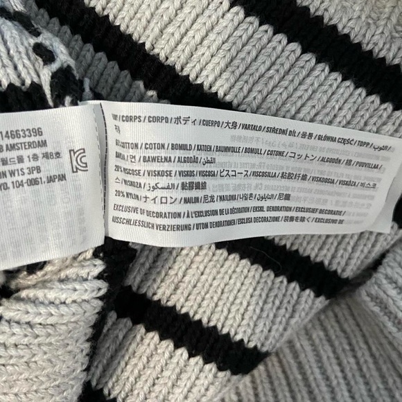 Abercrombie & Fitch Black & Gray Striped Collared Cardigan - Picture 7 of 8